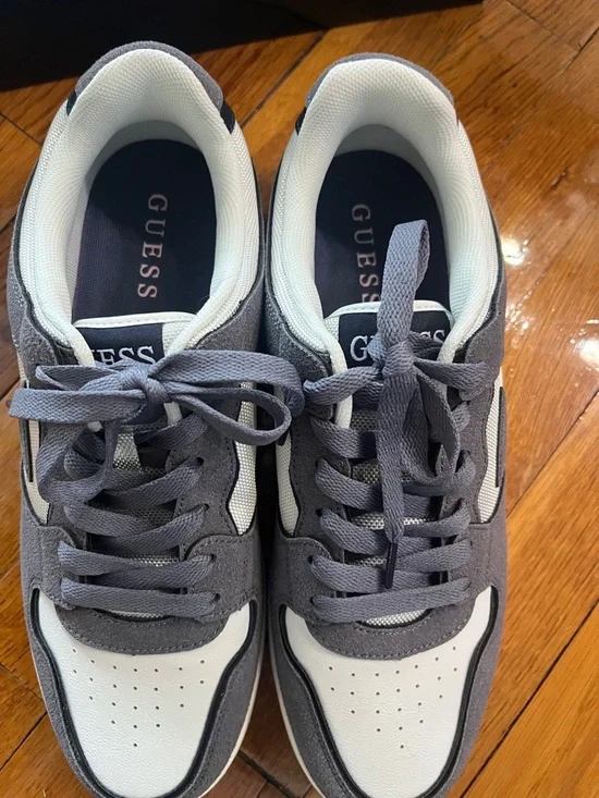 GUESS Gray and White Men's Low-Top Sneakers - Picture 6 of 10